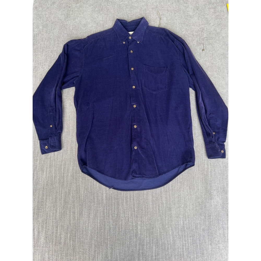 Vintage Banana Republic Corduroy Shirt Mens M Purple Long Sleeve Button Down